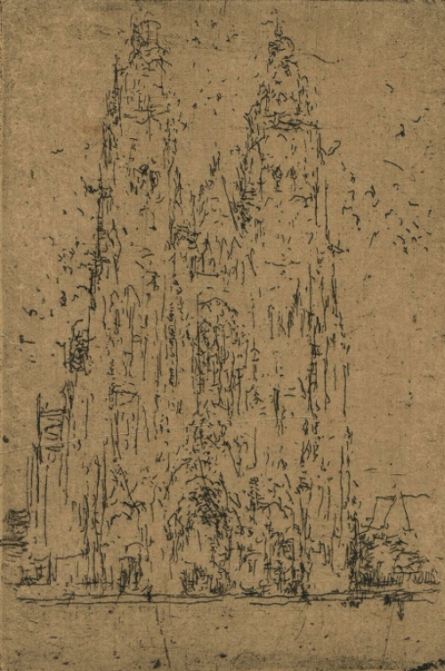Artist belge Walter Vaes avec gravure