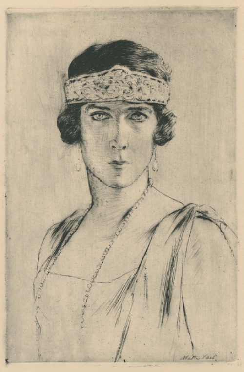 Walter Vaes Belgische kunstenaar met een Grafisch werk van Koningin Astrid