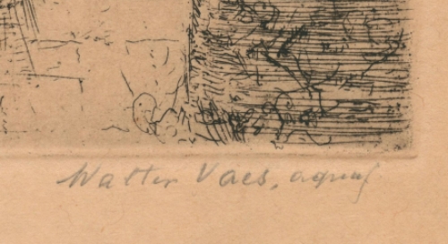 Droge naald ets Le lutrin Espagne 1916