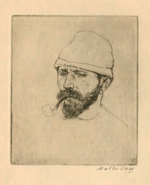 Walter Vaes Belgische kunstenaar met man met pijp