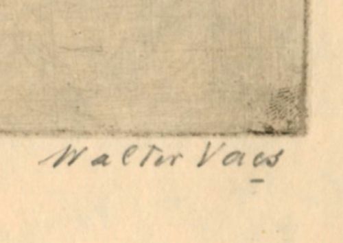 Originele ets van Belgische kunstenaar Walter Vaes