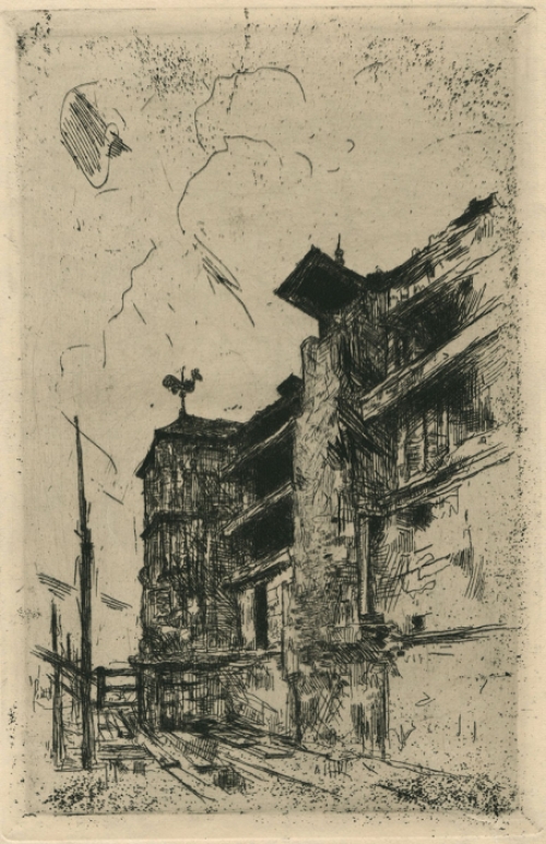 Walter Vaes Belgische kunstenaar met een ets van een kerkje