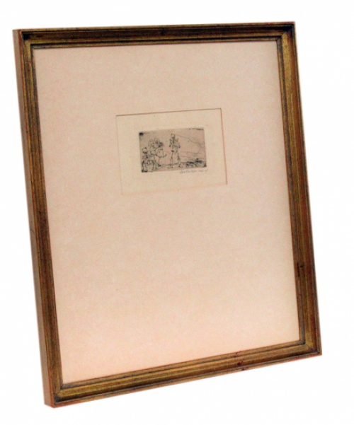 Artist belge Walter Vaes avec gravure