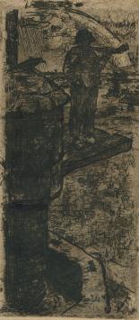 Artist belge Walter Vaes avec gravure