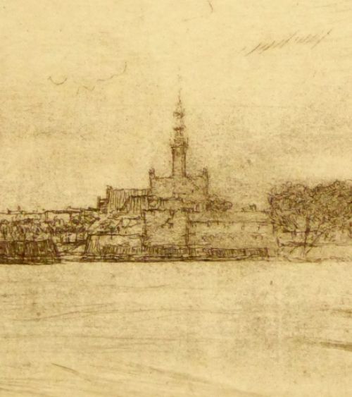 Originele ets van Belgische kunstenaar Walter Vaes