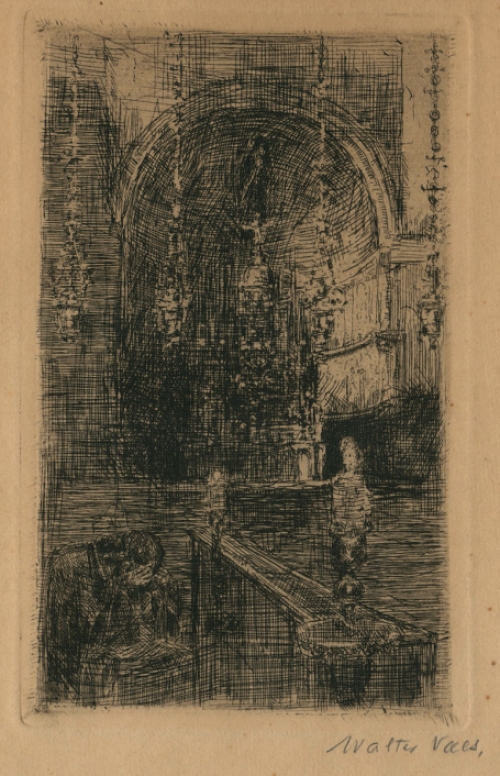 Walter Vaes Belgische kunstenaar met een kleine ets