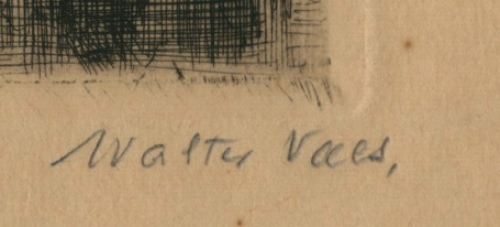 Originele ets van Antwerpse etser Walter Vaes