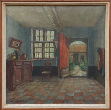 Olieverfschilderij van Belgische kunstenaar War Macken