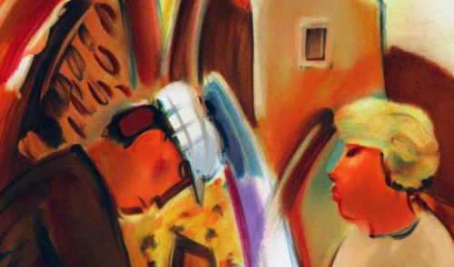 Ward Lernout met een lithografie