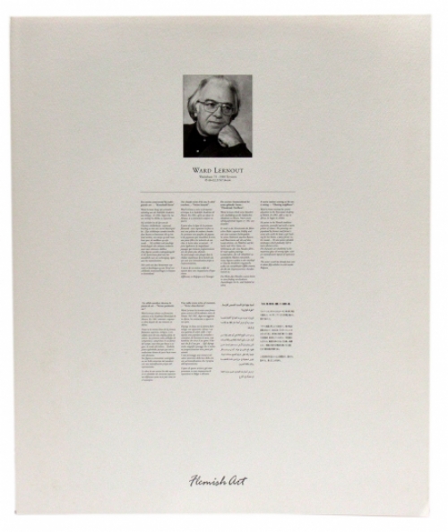 Ward Lernout met Keuvelende Buren, een litho