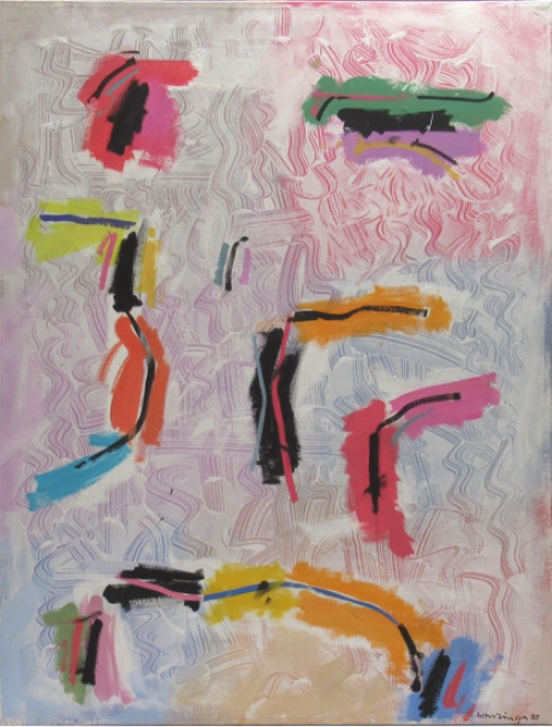 Acrylverfschilderij van de kunstenaar Frans Warringa