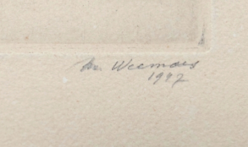 Kunstwerkje van de Belgische etser Margot Weemaes