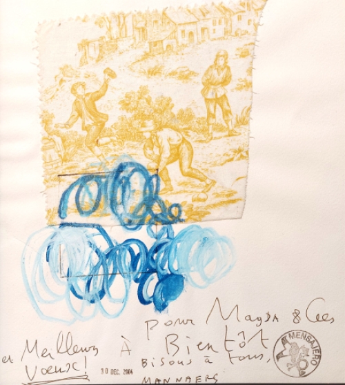 De hedendaagse kunstenaar Werner Mannaers met een kunstwerk
