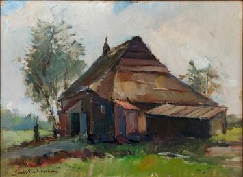 De Nederlandse kunstenaar Steef Wijnhoven met een hoeve