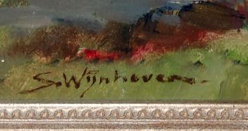 Oude hoeve in een landschap