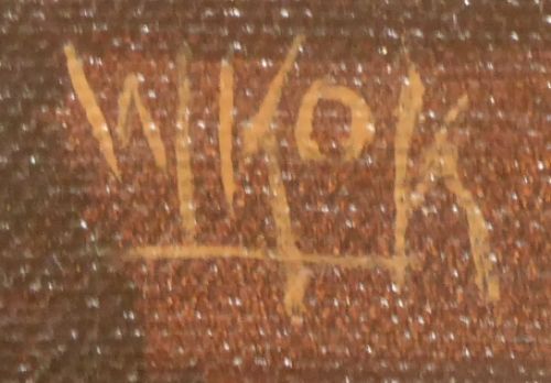 Stilleven met vis kom en fles