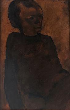 Willem van Hecke met een donker kunstwerk