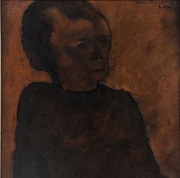 Willem van Hecke met een ingekaderd kunstwerk