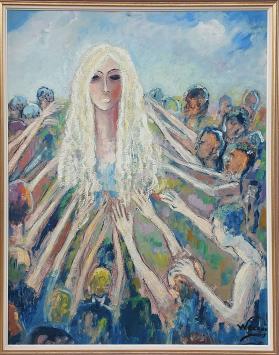 Olieverfschilderij op paneel van de Belgische kunstenaar Willy Clevers