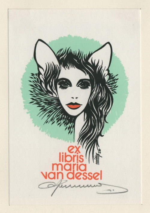 Ex libris van de Belgische kunstenaar Willy Braspennincx