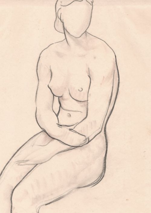 Tekening van Willy Kreitz, Belgian sculpter