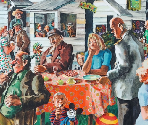 Vrolijk kleurrijk kunstwerkje van Wim Sobrie