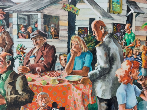 Wim Sobrie met een speels kunstwerk
