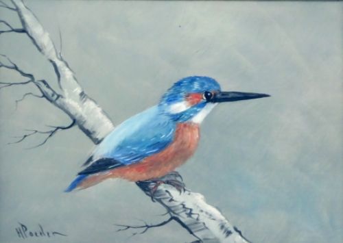 Ijsvogel van de Nederlandse kunstschilder Henk Poeder