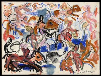 Kunstwerkje op papier van Henri Victor Wolvens