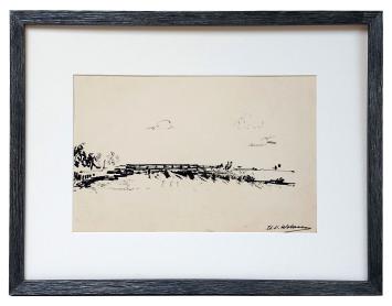 Tekening van de Belgische artiest Henri Victor Wolvens