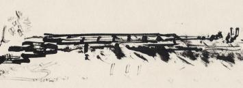 Spoorwegbrug in het landschap