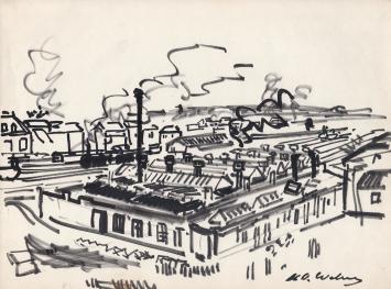 Werkje op papier van de Belgische tekenaar Wolvens