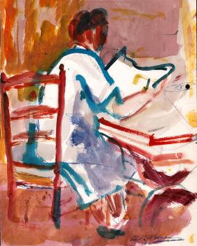 Kunstwerkje op papier van Henri Victor Wolvens