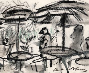 Houtskooltekening van H.V. Wolvens