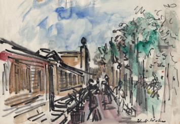 Gesigneerde tekening van de Belgische tekenaar Wolvens