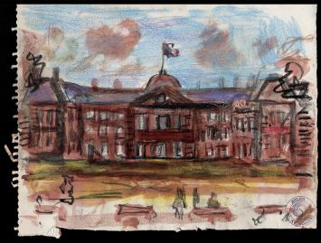 Kunstwerk door Henri Victor Wolvens getekend