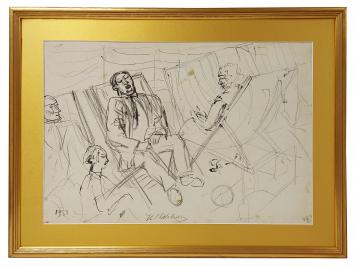 Tekening van de Belgische tekenaar Henri Victor Wolvens