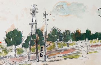 Gesigneerde tekening van de Belgische tekenaar Wolvens