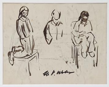 Tekening in inkt getekend door Henri Victor Wolvens