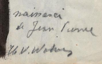 Tekeningen, naissance de Jean Tierri (voor en achterzijde)