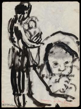 2 tekeningen getekend door Henri Victor Wolvens