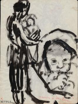 Tekeningen, naissance de Jean Tierri (voor en achterzijde)