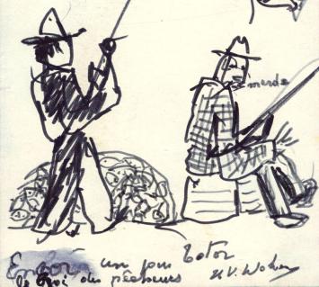 Werkje op papier van de Belgische tekenaar Wolvens