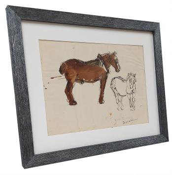 Ingekleurde tekening, het boerenpaard