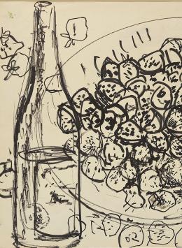Gesigneerde tekening van de Belgische tekenaar Wolvens