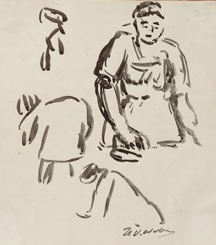 Kunstwerkje op papier van Henri Victor Wolvens
