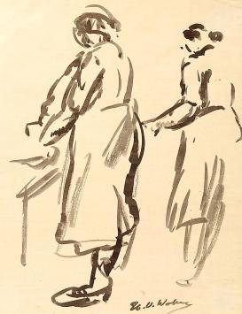 Kunstwerkje op papier van Henri Victor Wolvens