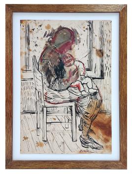 Tekening van de Belgische artiest Henri Victor Wolvens