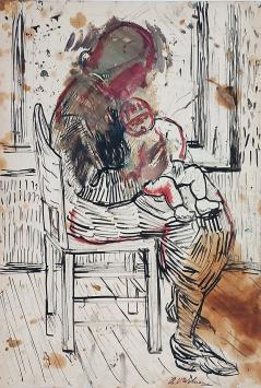 Kunstwerkje op papier van Henri Victor Wolvens