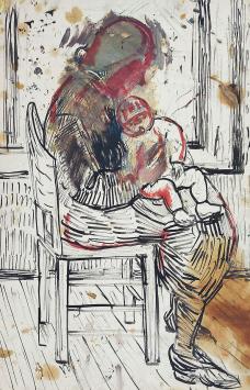 Werkje op papier van de Belgische tekenaar Wolvens